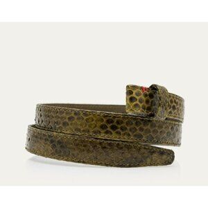 Claris Virot Baby Belt Khaki Python Leather Snap Belt Buckle Not Included